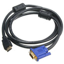 1.8M Blue HDTV HDMI to VGA HD15 Male Adapter Cable Converter for PC TV DF N