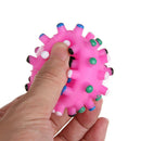 4pcs Small Squeaky Dog Round Soft Rubber Hedgehog Interactive Chew Toys