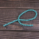 Wholesale Round Blue Turquoise Stone Spacer Beads DIY Jewelry Making 15"