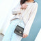 Crocodile Leather Messenger Bag Women Retro Purse Shoulder Handbag (Black)