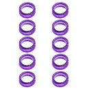10 Pieces Rubber Scissors Shears Finger Rings Grips for Salon Barber Purple