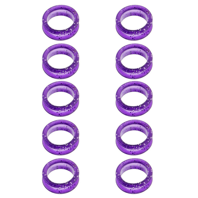 10 Pieces Rubber Scissors Shears Finger Rings Grips for Salon Barber Purple