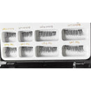 8 Pcs Lashes & 1 Tweezer Mixed Styles Dual Magnetic False Eyelashes Thick L
