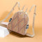 Straw Small Backpacks Women Stripe Print Shoulder School Bags (Dark Brown)