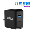 Choetech QC 3.0 USB Wall Charger US Plug Travel 18W Fast Charging Adapter
