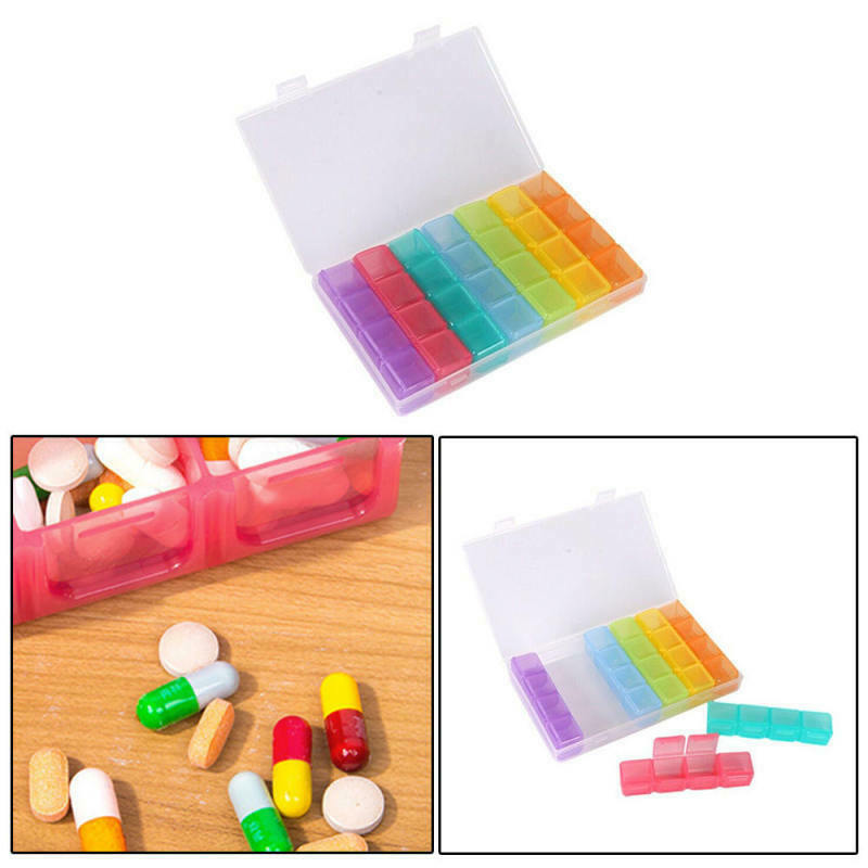 Large 28 Compartment Pill Box 7 Day Medicine Storage Organizer Container Case