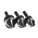 3pcs 12-19mm 5 Flutes HSS 1/4 Inch Round Shank Countersink Drills  Power T BX