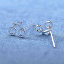 Creative Women Girls Mini Bicycle Ear Stud Geometric Earrings Jewelry Gift