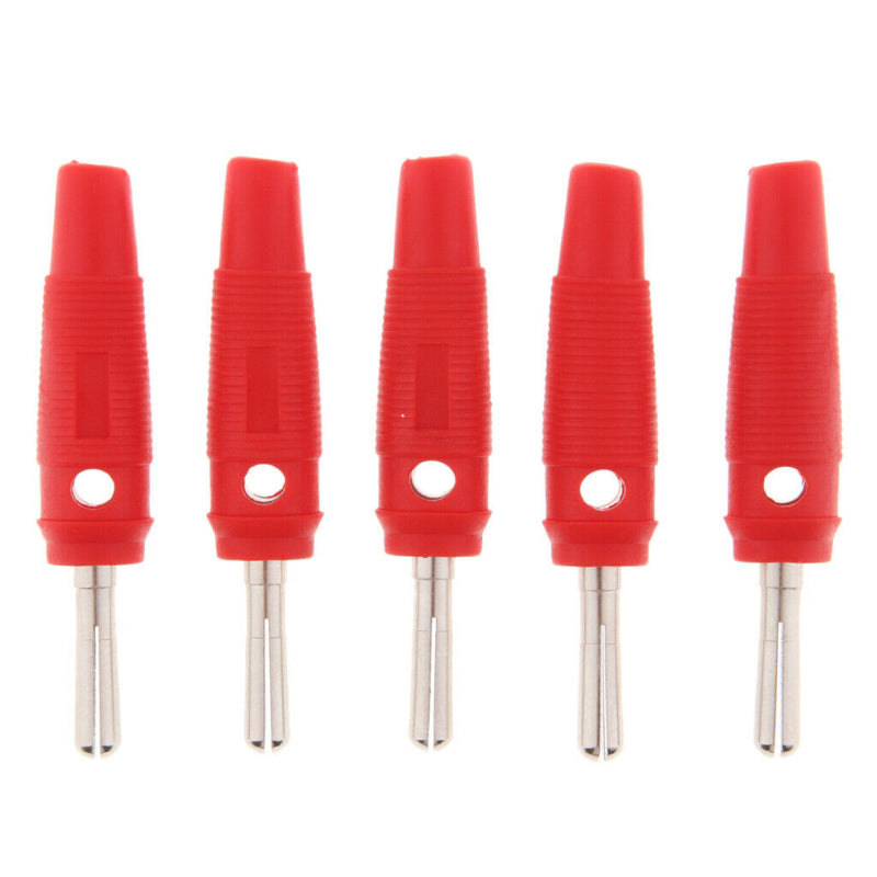 10Pieces Wire Audio Speaker Cable Banana Plug Connectors 4mm Jacks Red+Black