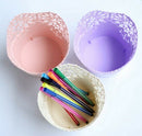 Pen Holder Round Plastic Brush Pencil Storage Organiser Wastebasket Lace Ho