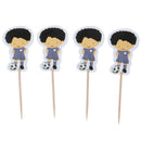 24pcs Sport Element Football Boy Cupcake Toppers Kids Birthday Family PartyBX