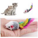2Pcs/lot Dog Cat Toys Soft Plush Mouse Colorful Feather Pet Playing Toys Hot New