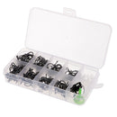 200pcs Steel Barbless Barbed Fishing Hooks Set w/ Float Stoppers Rig Beads