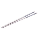 8.9" Length White Vine Pattern Stainless Steel Chopsticks Pair C5C6
