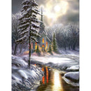 5D DIY Full Drill Diamond Painting Snow House Cross Stitch Embroidery Kits
