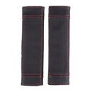 2Pcs PU Leather Car Seat Belt Shoulder pads Cover Black & Red X1D4