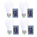 4X 10W Remote Control RGB Bulb Lamp, White Light, 10W, Suitable  For