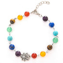 Women Bohemia Colorful Beads Bracelet Energy Yoga Lotus Pendant Anklet Chain SP