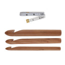 3pcs Wood Chunky Crochet Hook With Measuring Tape15 20 25mm Knitting Needles