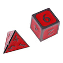 Ancient Multi sided dice set of 7 D4 D6 D8 D10 D12 D20 Dungeons D&D RPG Red