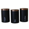 3pcs Tea Coffee Storage Canisters w/ Lid Kitchen Dry Nuts Space-saving Black