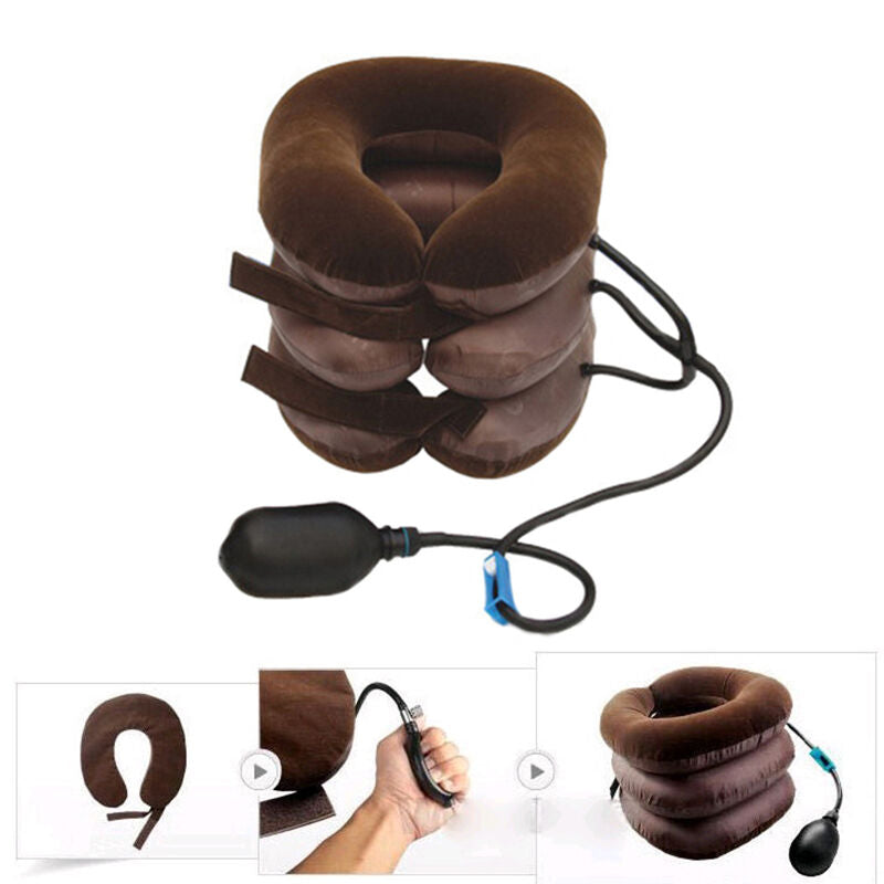 Inflatable Air Shoulder Neck Pain Cervical Traction Brace Device Relief Comfort