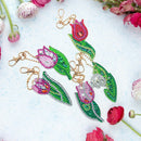 5pcs DIY Full Drill Special Shaped Diamond Painting Flower Keychain Craft