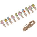 10pcs/pack Creative Marine animal Wooden Clip Clothespin Decoration Clips Peg OZ