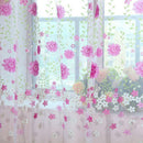 200x100cm Fuchsia Daisy Pattern Voile Tab Top Curtain Window Drapes Valances