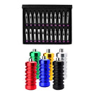 22Pcs Stainless Steel Tattoo Nozzle Tips Set with 6 Colors Aluminum Ribbed