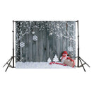 Christmas Background Cloth Party Snow Santa Claus Tree Photographic Family Decor