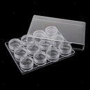 Clear Jewelry Bead Storage Box 12 Slots View Round Jars organizer containers