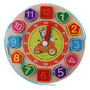 3 In 1 Wooden Shape Sorting Clock Puzzle Lacing Beads Toys for Kids - Zebra