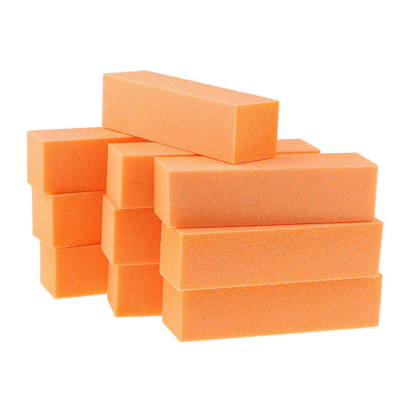 10Pcs Nail Art Buffer Files Block Manicure Buffing Sanding Polish Orange