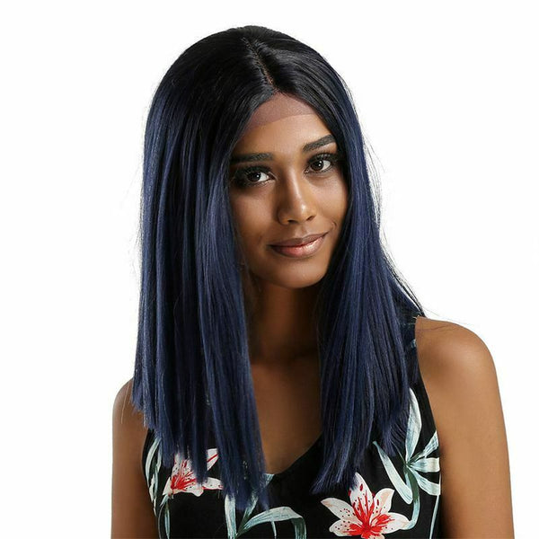 Straight Synthetic Hair Lace Front Part Bob Wig 14 inch Wigs for Women Cosp M5F4
