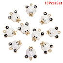 10Pcs/Set Enamel Crystal Bear Charms Pendant Jewelry DIY Craft Making Finding â„–[