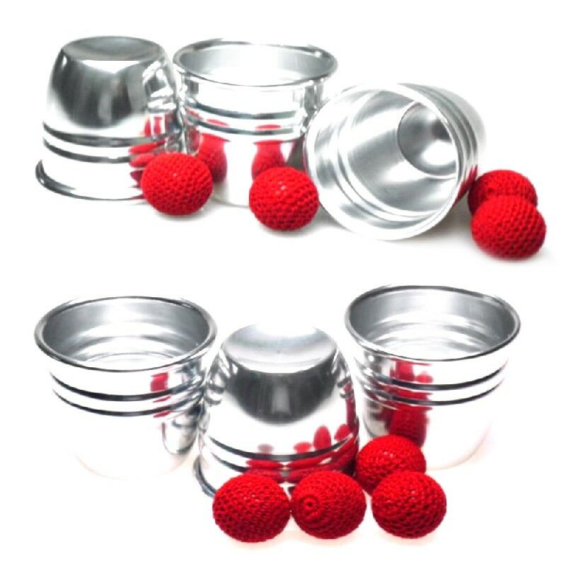 Classic Magic Trick Cups And Red Balls Penetration Close-Up Street Props  Dlqq