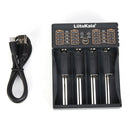 LiitoKala Lii-402 4 Slot Battery Charger for AA/AAA 18650 18350 Ni-MH Li-ion Ew