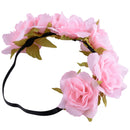 PINK Wedding Boho Flower Floral Crown Hair Garland Headband Hairband Headpiece