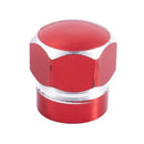 4 Red Hex Aluminum Alloy Wheel Tire Pressure Air Stem Valve Caps for Auto-C