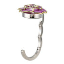 Textured Shimmery Zinc alloy Handbag Womens Foldable Purse Hook purple