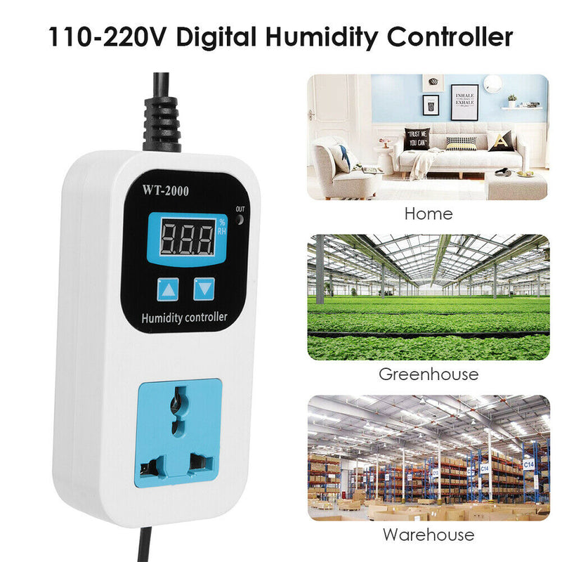 110-220V Digital Humidity Controller Moisture Control Switch Socket (EU)