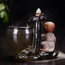 Backflow Incense Burner Home Decor Ceramic Little Monk Small Buddha Incense A3P1