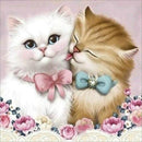 5D Diy Diamond Painting Cross Stitch Couple Cat Diamond Painting Round Rhin