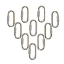 10Pcs Stainless Steel D Shape Camping Link Lock Buckle Hook Keychain, Lock
