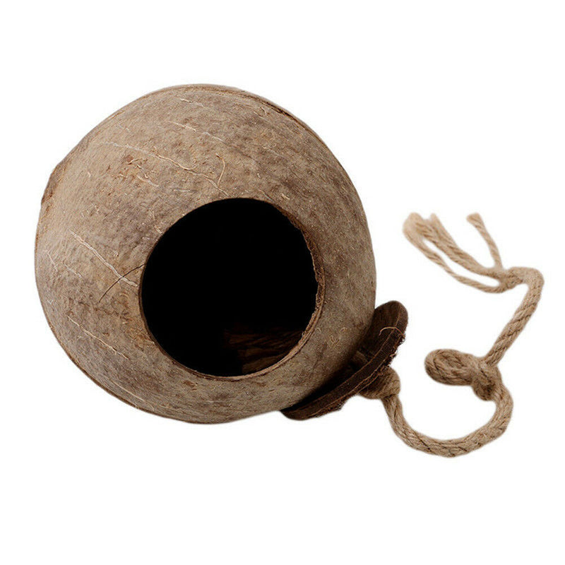 Safe Coconut Shell Parrot Nest Bird House Hut Cage Hamster Squirrel Nesting Ball