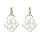 Lady Pearls Ball Dangle Ear Stud Casual Elegant Women Drop Earrings Jewelry A