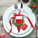 Christmas Caps Pocket Christmas Decor Cutlery Holder Fork Spoon Tableware Set