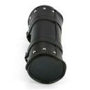 Motorcycle Fork Bag Handlebar Tool Bag Sissy Bar PU Leather Roll Bag Black