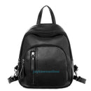 Fashion Women Black PU Leather Backpack Travel Rucksack Handbag Clutch Satche